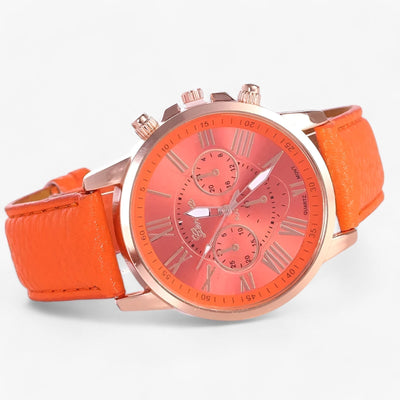 Camille Womens Waterproof Leather Strap Watch 42mm