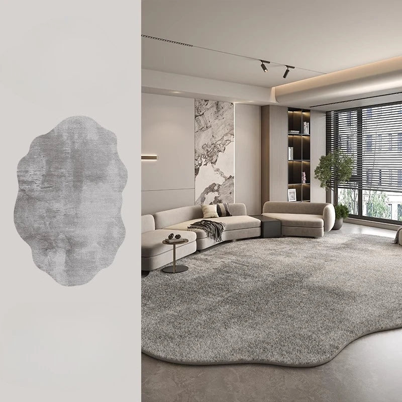 Irregular Plush Washable Rug for Bedroom and Living Room