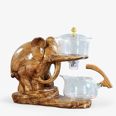 Elephant Glass Tea Set with Heat-Resistant Pot