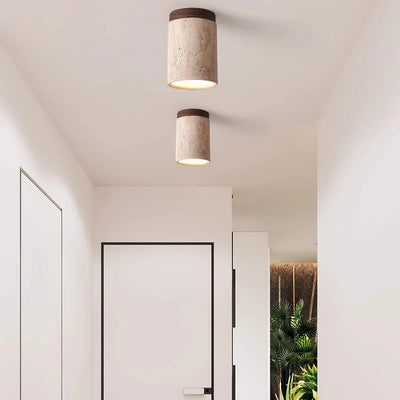 Travertine LED Ceiling Lamp Recessed Design
