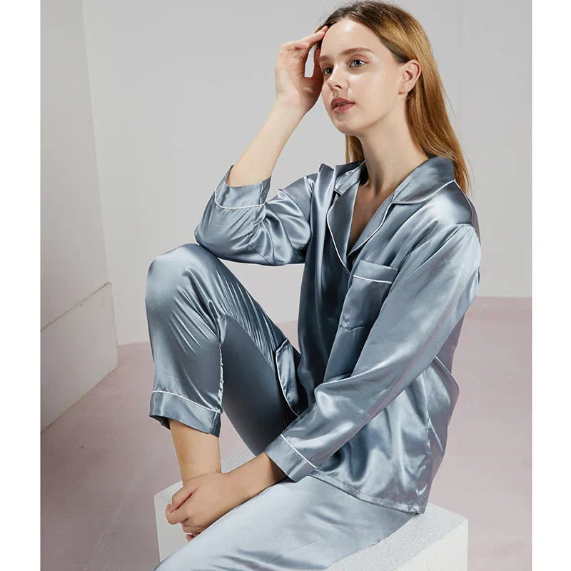 Celeste Ladies’ Silk Pyjama Set – 100% Silk Luxury Nightwear