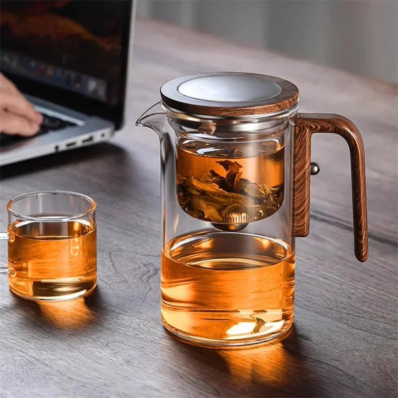 Glass Teapot with Infuser & Wooden Handle – ZenSteep