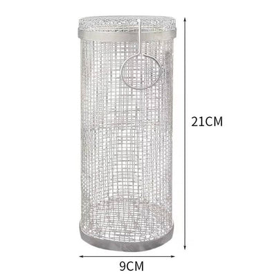Stainless Steel BBQ Grill Basket Cylinder for Vegetables and Meat