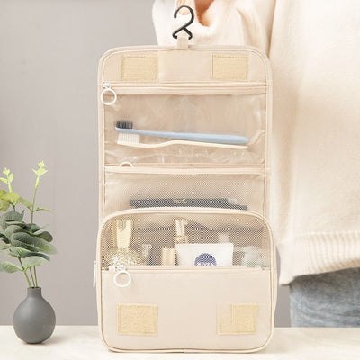Roll-Up Travel Makeup Bag with Hook