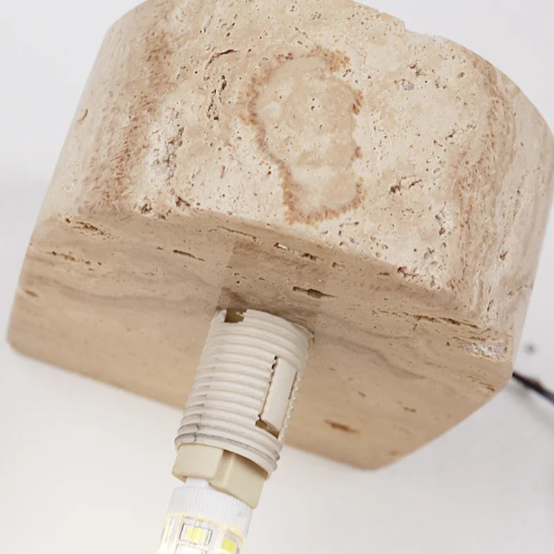 GlobeLume – Modern Wall Lamp Made from Glass and Travertine