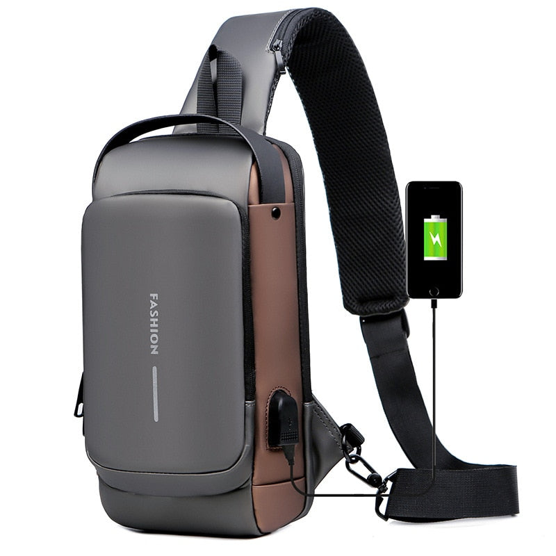 Waterproof Shoulder Travel Bag with USB Port