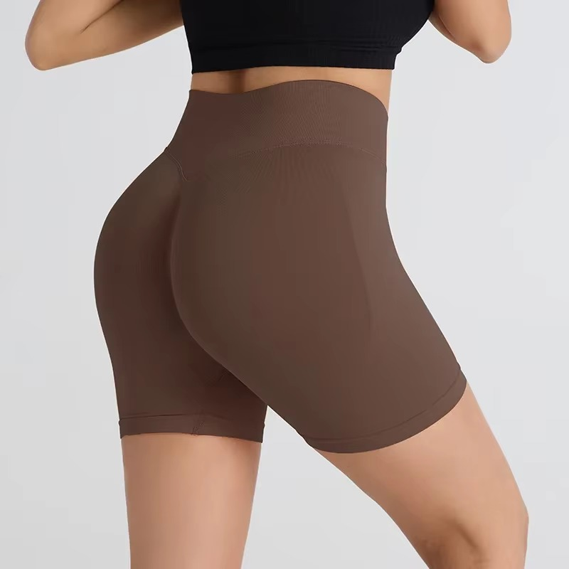 Women’s Seamless High Waist Yoga Shorts for Fitness and Running