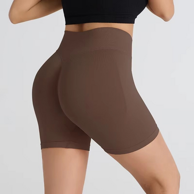 Women’s Seamless High Waist Yoga Shorts for Fitness and Running