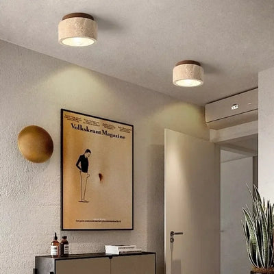 Travertine LED Ceiling Lamp Recessed Design