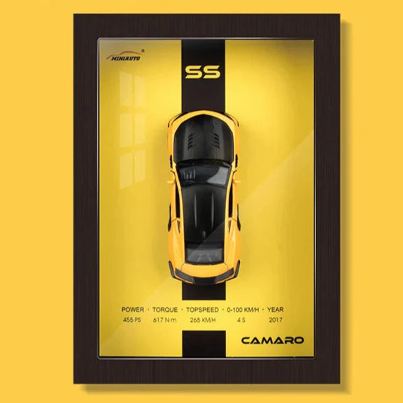 Framed 3D Car Model Decorative Artwork
