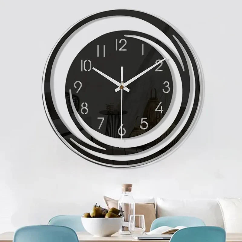 Black Acrylic Wall Clock – Modern Scandinavian Design
