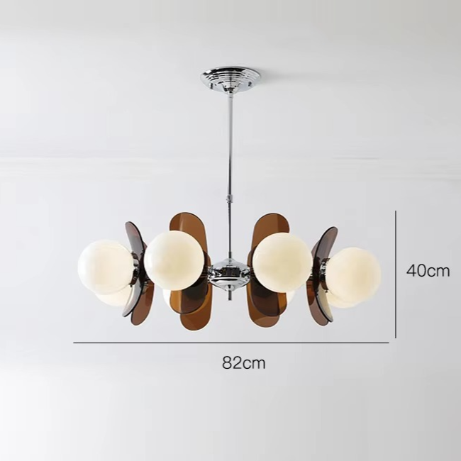 Modern Retro Bauhaus Chandelier with 8 Lights