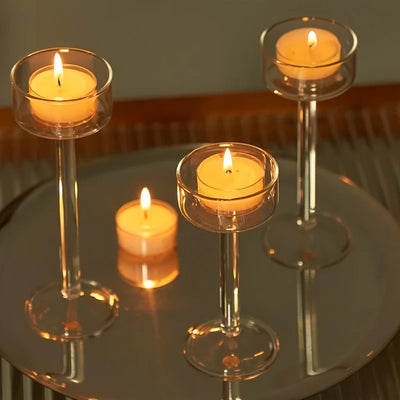 Clear Acrylic Candle Holder Set – 3-Piece LumaVase