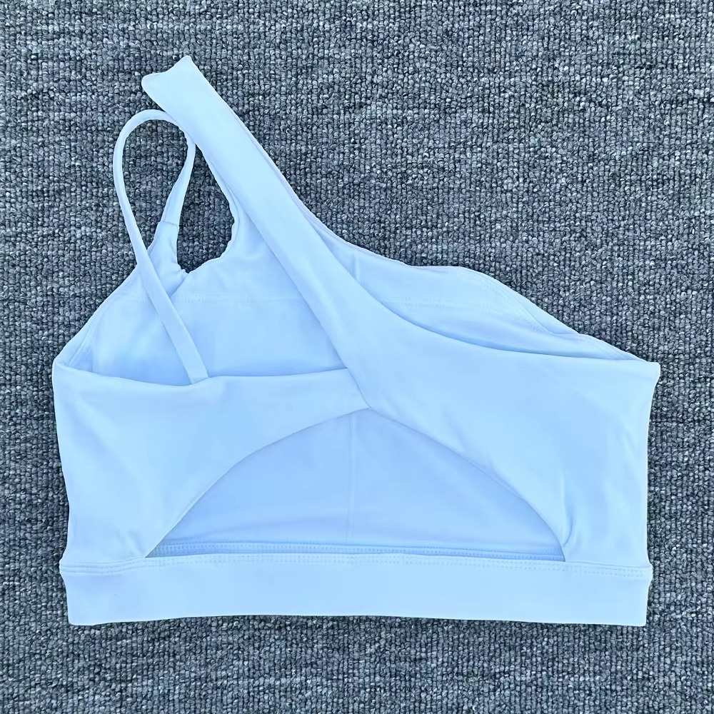 Women’s Shockproof Sports Bra with Oblique Shoulder Straps for Fitness