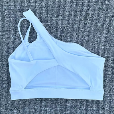 Women’s Shockproof Sports Bra with Oblique Shoulder Straps for Fitness