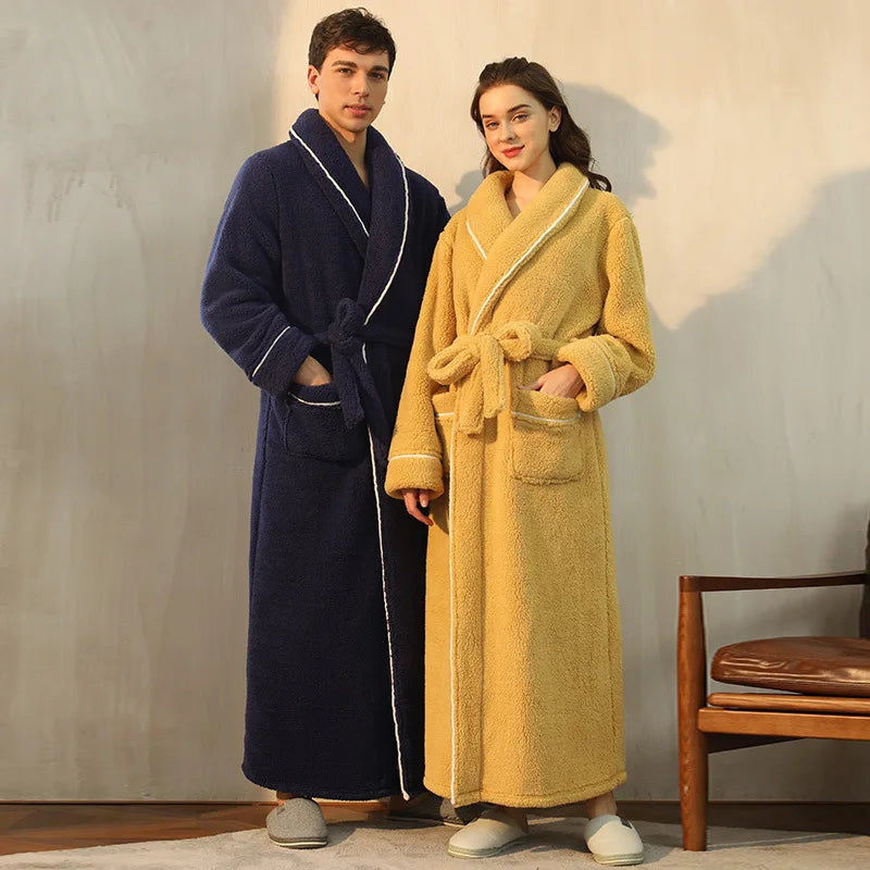 Men’s Flannel Fleece Winter Bathrobe Robe