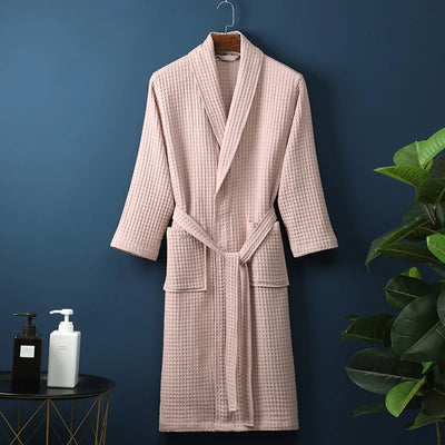 Unisex Waffle Bathrobe – Lightweight & Breathable
