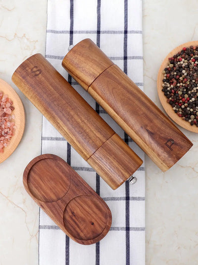 WoodSpice - Luxe Wooden Pepper and Salt Mill Set