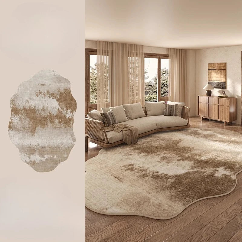 Irregular Plush Washable Rug for Bedroom and Living Room