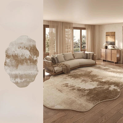Irregular Plush Washable Rug for Bedroom and Living Room