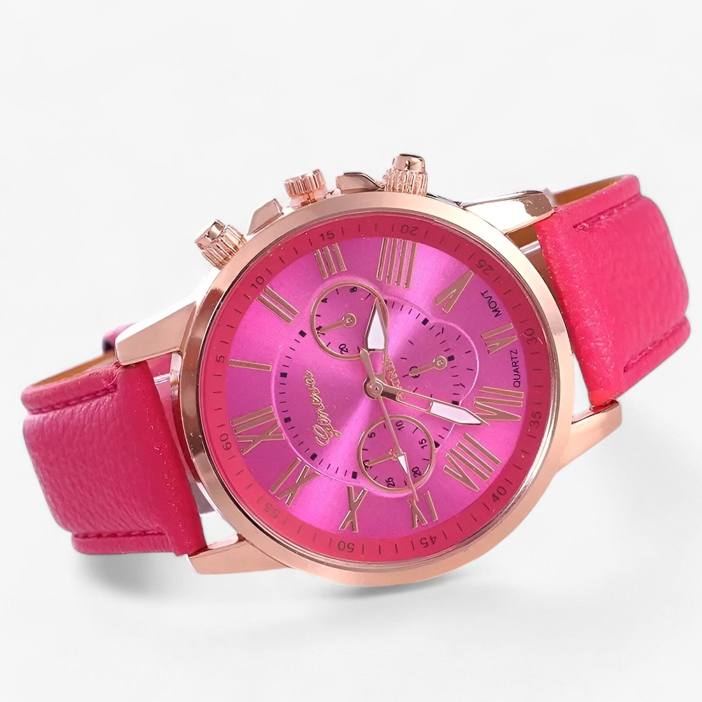 Camille Womens Waterproof Leather Strap Watch 42mm