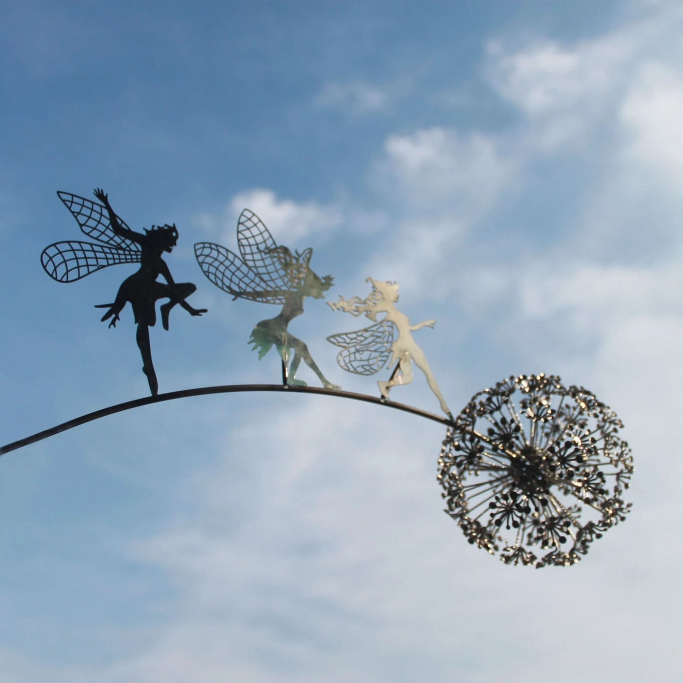 Metal Fairy Garden Sculpture Outdoor Lawn Decor