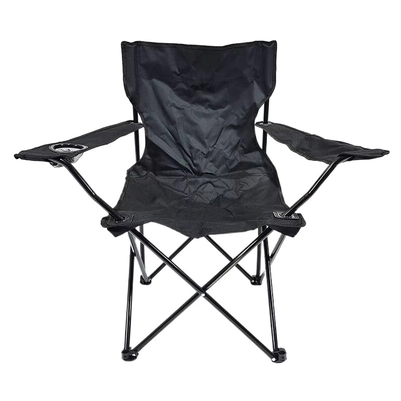 Portable Folding Camping Chair with Armrest, Backrest & Cup Holder