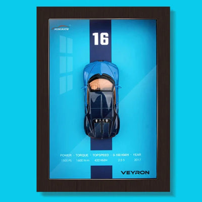 Framed 3D Car Model Decorative Artwork