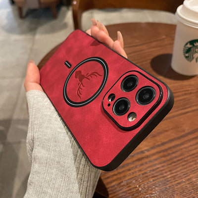 Deer Leather iPhone Case MagSafe Wireless Charging