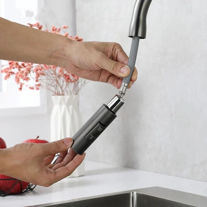 Stainless Steel Kitchen Faucet with Pull-Out Sprayer