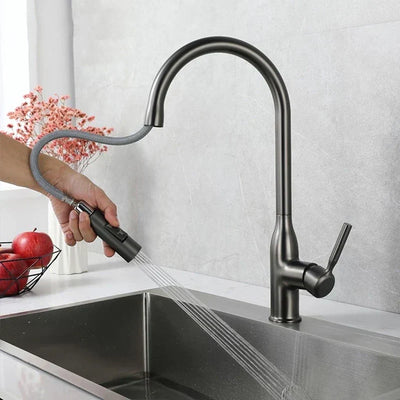 Stainless Steel Kitchen Faucet with Pull-Out Sprayer