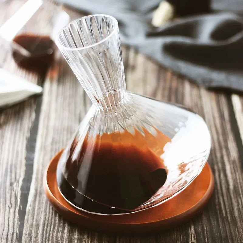 Crystal Glass Rotating Wine Decanter 1L