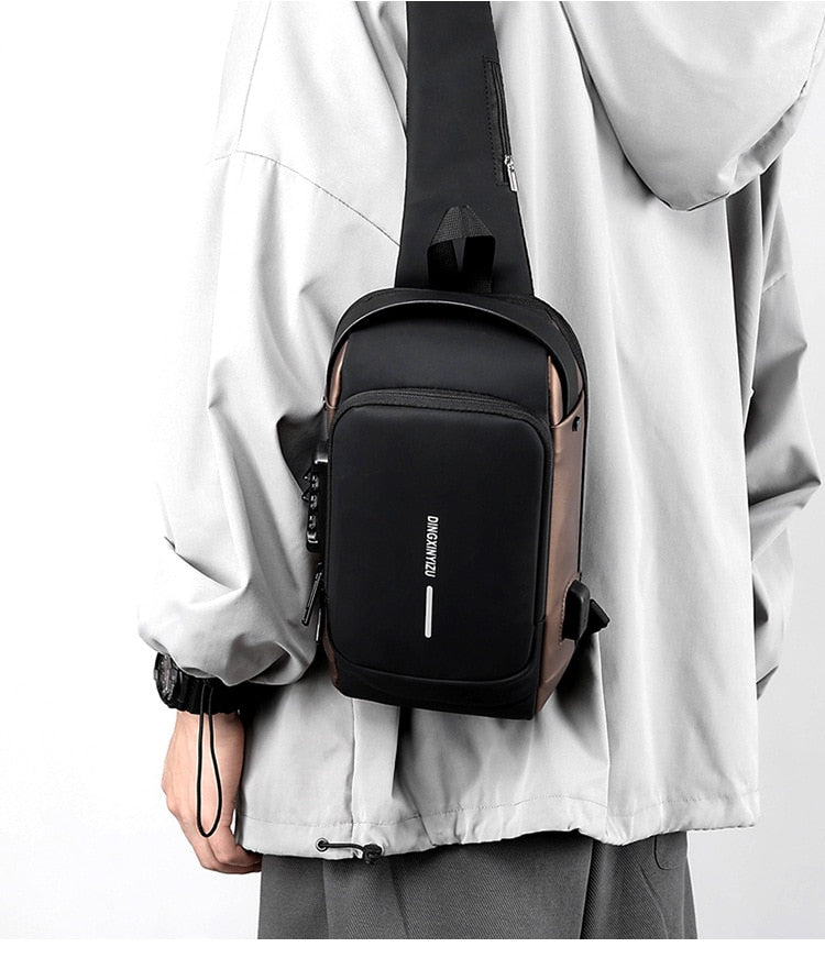 Waterproof Shoulder Travel Bag with USB Port