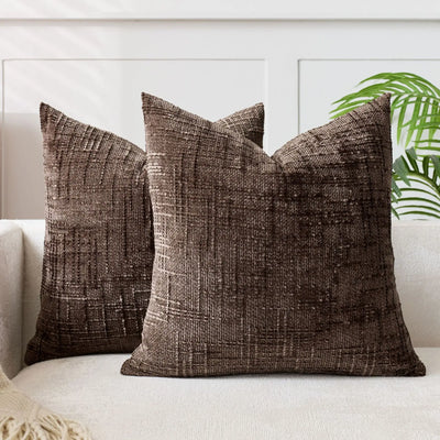 Chenille Throw Pillow Cover Bamboo Texture Solid Color