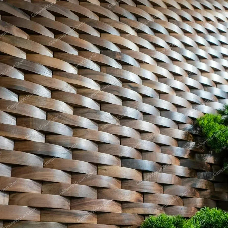 3D Solid Wood Mosaic Wall Panel with Acoustic Design