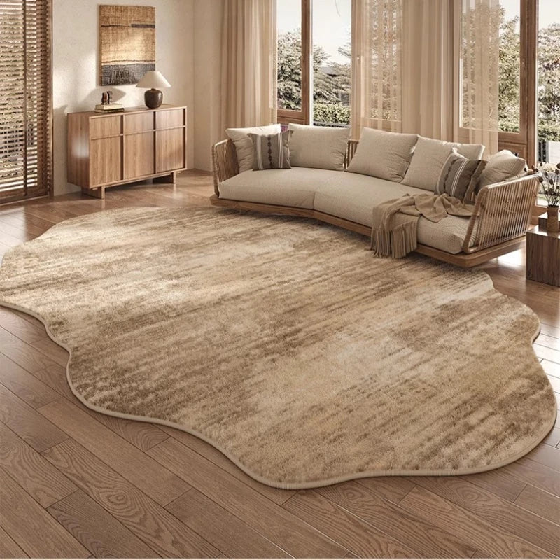 Irregular Plush Washable Rug for Bedroom and Living Room