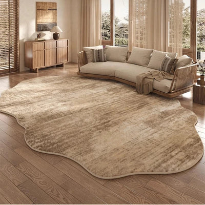 Irregular Plush Washable Rug for Bedroom and Living Room