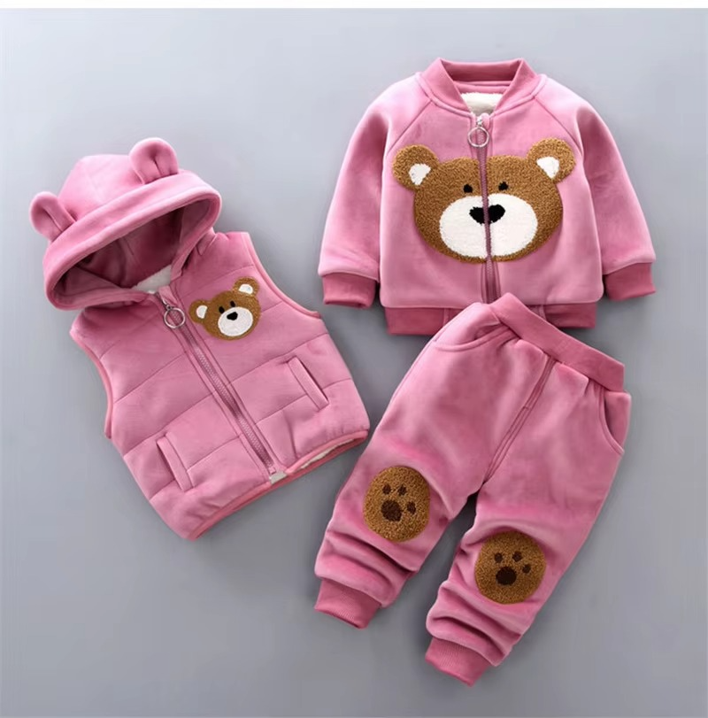 Cotton Baby Winter Outfit Set with Hooded Sweater