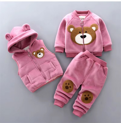 Cotton Baby Winter Outfit Set with Hooded Sweater