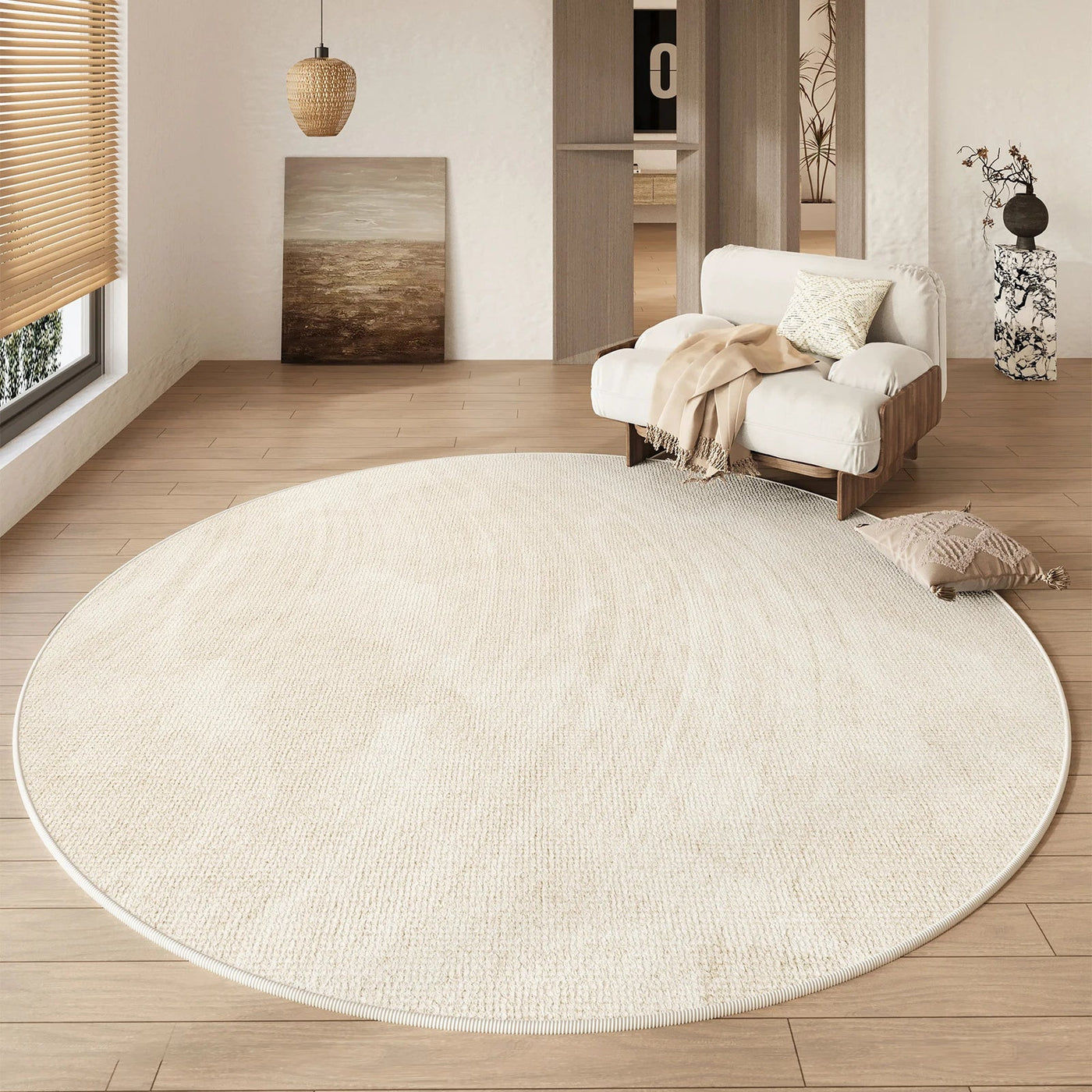 Wabi Sabi Round Rug Waterproof Non-Slip for Living Room Bedroom