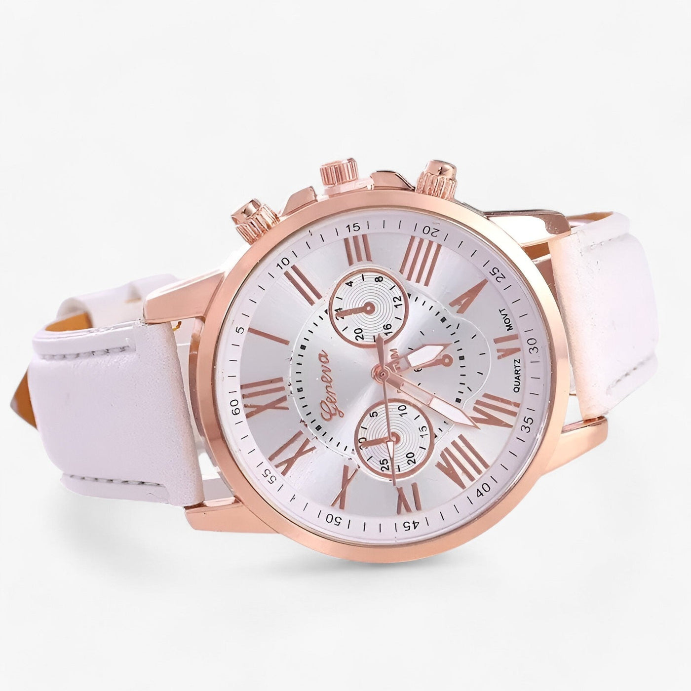 Camille Womens Waterproof Leather Strap Watch 42mm