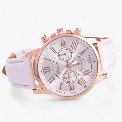 Camille Womens Waterproof Leather Strap Watch 42mm