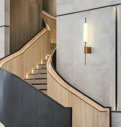 AuraGleam – Elegant Gold Wall Lamp for LED Lighting
