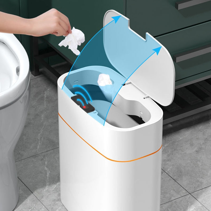 13L Smart Trash Can with Infrared Sensor and Lid