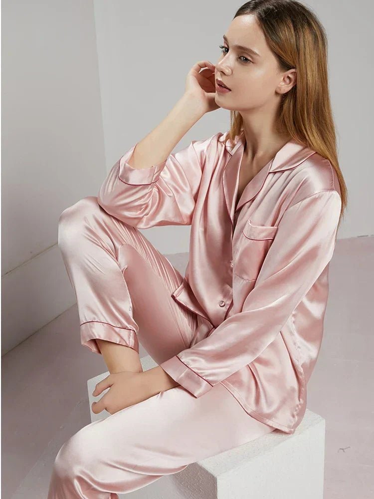 Celeste Ladies’ Silk Pyjama Set – 100% Silk Luxury Nightwear
