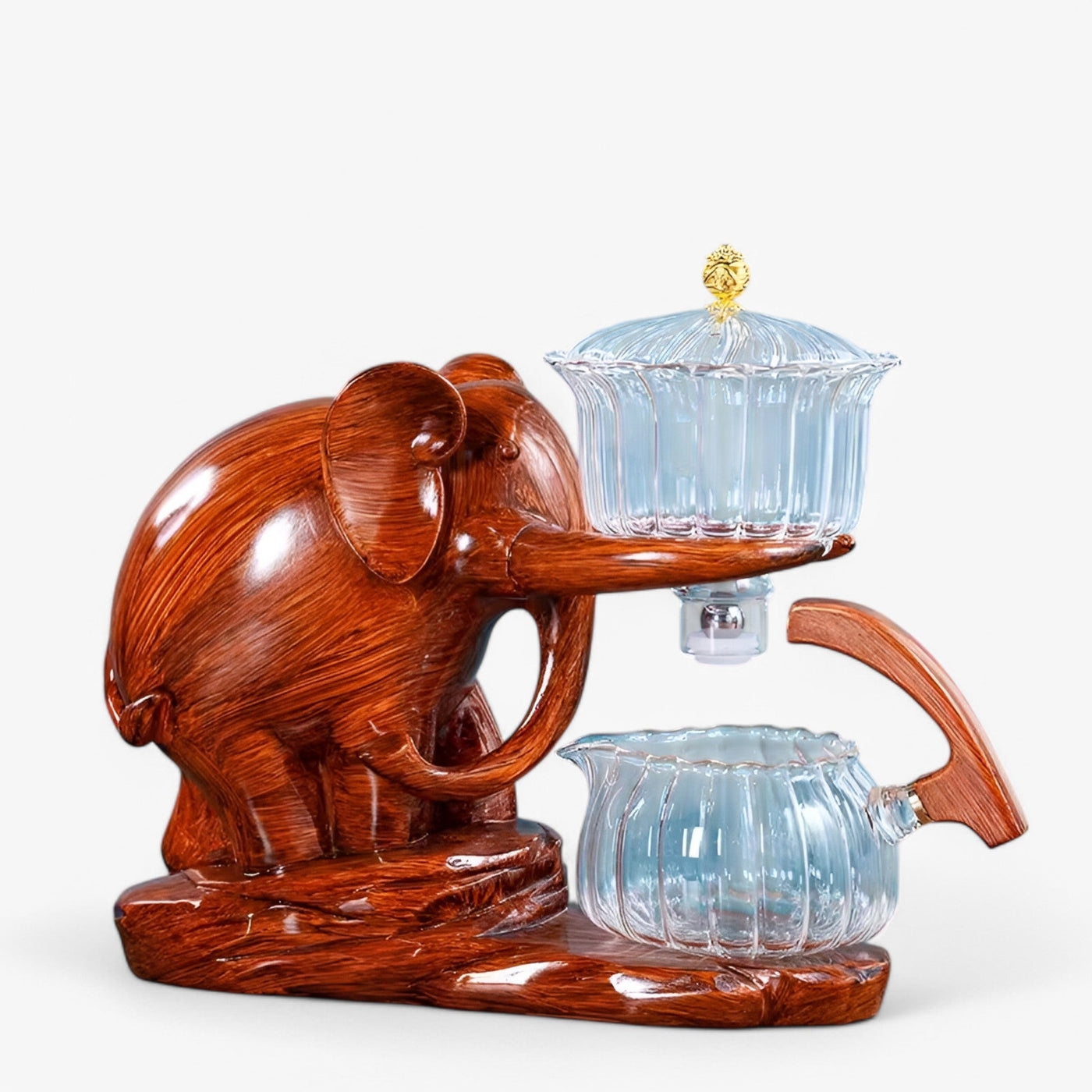 Elephant Glass Tea Set with Heat-Resistant Pot