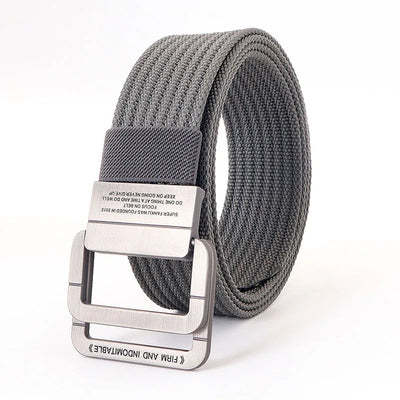 Unisex Canvas Belt – Double Metal Ring Buckle, Adjustable