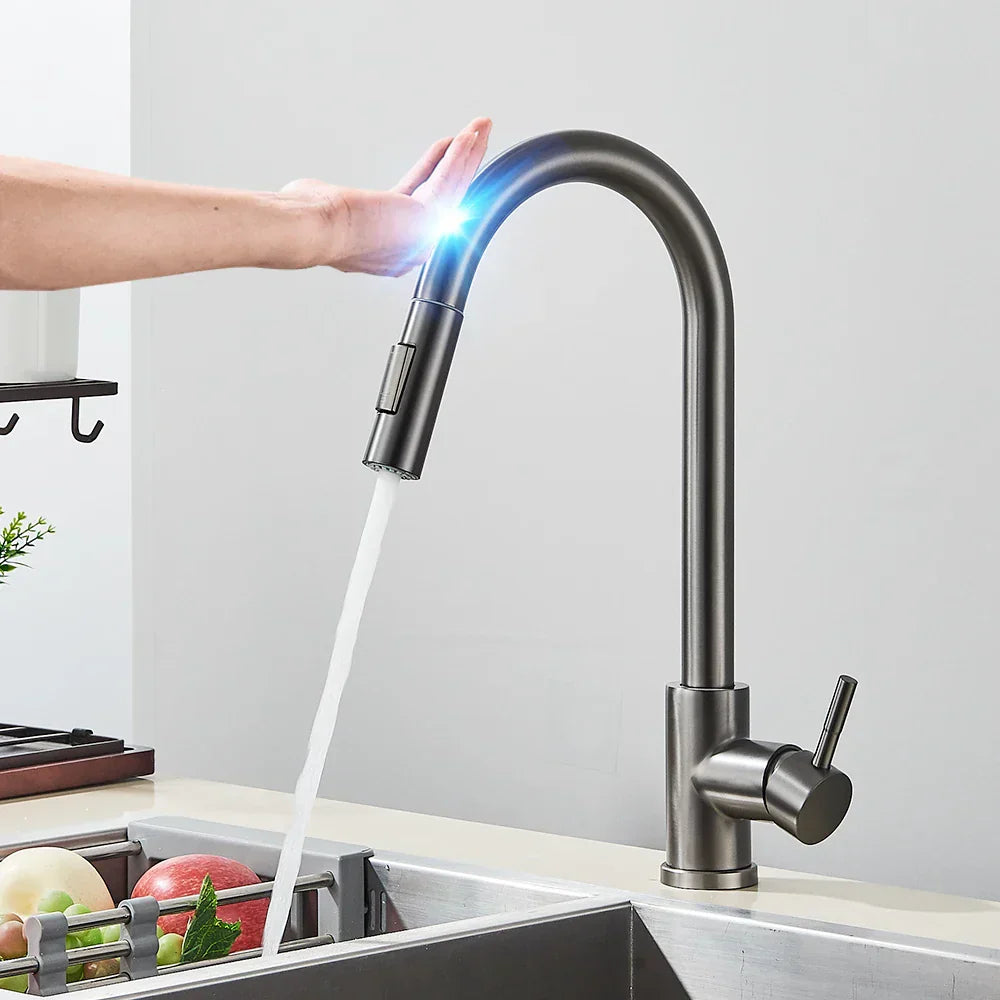 Touch Sensor Kitchen Faucet with Pull-Out Spray