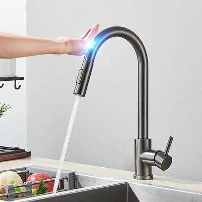 Touch Sensor Kitchen Faucet with Pull-Out Spray