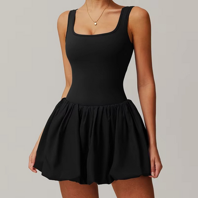 Women’s Sleeveless Tennis and Running Dress with Built-In Skirt